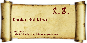 Kanka Bettina névjegykártya